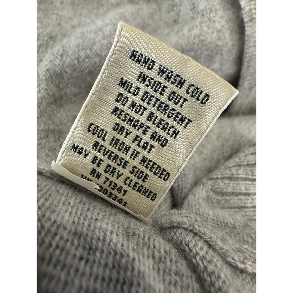 L.L. Bean 100% Cashmere Gray Open Front Cardigan Sweater Women's Medium Pockets - Picture 10 of 16